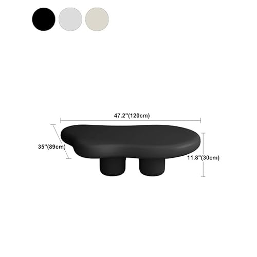 Craftthink Coffee Table, Modern Scandinavian Solid Wood Coffee Cocktail Table 4 Legs Coffee Table End Table For Living Room- Off-White 47" L X 35" W X 12" H #TOP2
