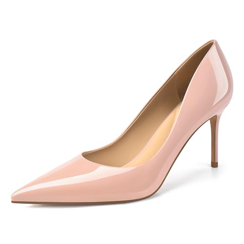 XINIUNIU High Heels for Women Pumps Dress Shoes Closed Toe Stiletto Pointed Toe Wedding Shoes 3 Inch