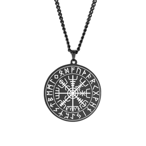 Pendentif Vegvisir boussole nordique avec chaîne pour homme