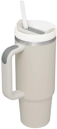 Image of STANLEY Quencher H2.0 Tumbler with Handle and Straw 30 oz Flowstate 3-Position Lid Cup Holder Compatible for Travel Insulated Stainless Steel Cup BPA-Free Dune