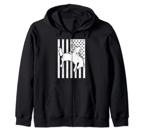 Bucking Bronco Horse USA Flag Caballo Ecuestre Sudadera con Capucha