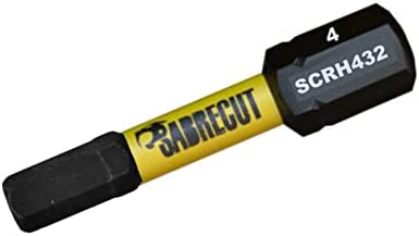 5 x SabreCut SCRH432_5 32mm H4 Hex Magnetic Impact Screwdriver Driver Bits Set Single Ended Heavy Duty Compatible with Dewalt Milwaukee Bosch Makita and Others