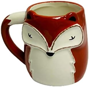 Wild Animals Safari Shaped 3D Coffee Mug Hand Painted Tea Cup Novelty Gift (Fox Mug)