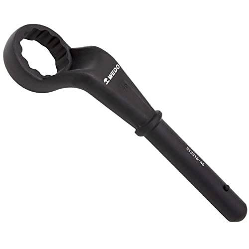 WEDO Chiave ad anello a percussione, chiave ad anello, avvitatore a percussione, 40 chiavi in acciaio al cromo vanadio, SW 30 mm, lunghezza 200 mm, chiave ad anello di prolunga, nero