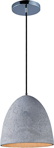 Maxim 12397Gypc Crete Ja8 Compliant Unique Urban Concrete Shell Led Pendant Ceiling Light, 1-Light 11 Watt, 11" H X 12" W, Polished Chrome #TOP19