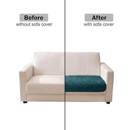 Image of Story@Home Premium Quilted Anti Slip Sofa Cover Mats for L Shape and 1 /2 /3 Seater Sofa. Make Your Own Sofa Cover Set, 70(D) x 120(L) cm - Teal
