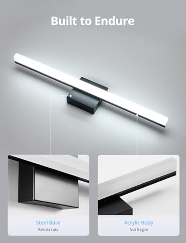 image for Combuh LED Bathroom Light Fixtures Over Mirror 24 Inch 14W, Black Vani