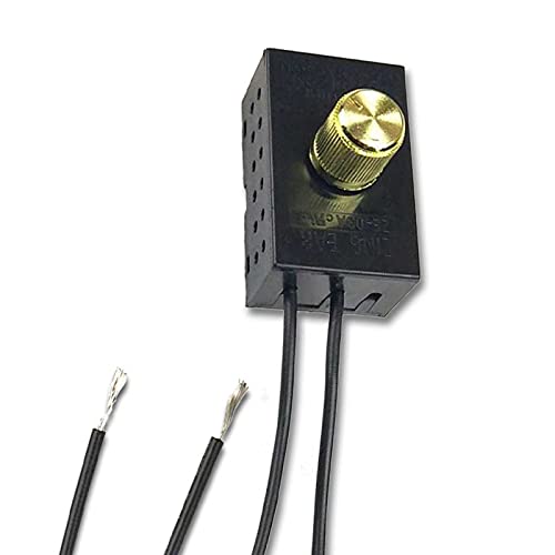 Miayaya Lights Switch Dimmer Rotary 300W 120Vac For Ze-03A Zing Ear Incandescent Home Table Lamps Control Repair Kits Replacement Tools Brass Knob Durable Easy Installation Fine Workmanship Safe #TOP3