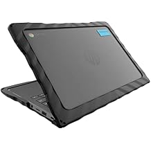 Gumdrop DropTech Custom Case HP Chromebook11G8 | G9EE Clamshell - Drop Tested Protection, Rubberized Thread on Sides, Seamless Asset Tagging, Snap in Installation for School or Work - Black