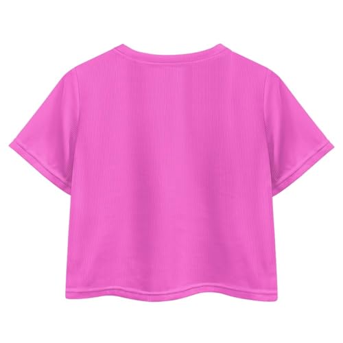 Image of Cute Crop Tops for Girls Short Sleeve Summer T Shirts Fashion Graphic Tees Crew Neck Pullover Tee 5-14 Years