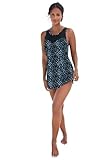 Swimsuits For All Swim 365 Women's Plus Size Mesh-Trim Swim Dress - 12, Water Droplet