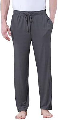 DITOK Men's Lightweight Pajama Pants - Soft Lounge Sleep Joggers with Adjustable Drawstring & Pocket...