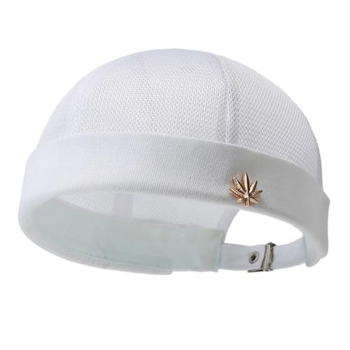 Skull Cap Brimless Mesh Docker Shape with Adjustable Back Strap for Warm-Weather Outings, City Walks, and Daily Wear Docker Hat Skull Cap Breathable H