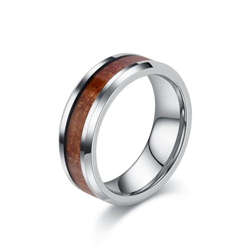 Alliance en tungstène et bois bague cadeau de mariage