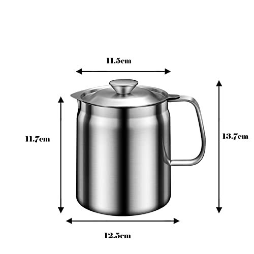 15000ML Ölsieb Topf Fettkanne, 304 Edelstahl Ölsieb Topf, Fettbehälter mit feinmaschigem Sieb zur Aufbewahrung von Bratöl und Kochfett – Bild 3