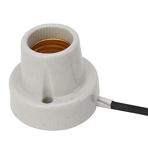 Ejoyous Light Fixture Holder, High Temperature Proof Reptile Ceramic Heat Lamp Holder, Professional E27 Socket Reptile Heat Light Fixture Holder for Lizard Turtle Tortoise (US - Thumbnail 2
