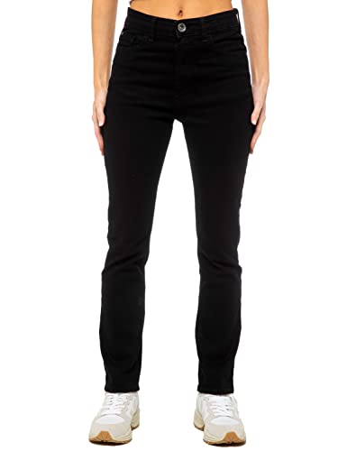 989Zé ENZO Ladies Jeans Stretch Slim Straight Leg Cotton Casual Denim Pants with Pockets EZL423 Jeans Black 12