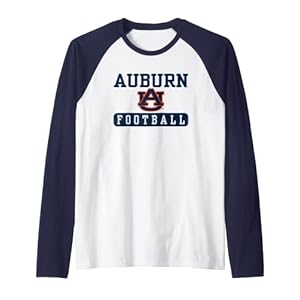 Auburn Tigers Football Logo Officially Licensed Raglan Baseball Tee