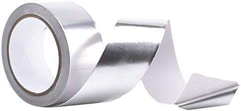 Aluminium Foil Tape Aluminium Foil Adhesive Duct Tape High Temp Heat-Resistant Repair Foil Tape Silver Wide Waterproof Tape Rolls for Pipe Ducting Repair Protect, 50mm x 20m