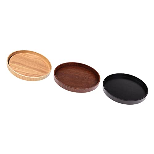 Plateau de service rond en bois : assiette de cuisine idéale - 4