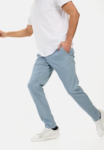 camel active Męskie spodnie typu chinosy, krój slim fit, niebieski, 31W / 32L