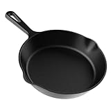 YASHE Padella in Ghisa da 20cm, padella in ghisa con manico, Pentola per Uova e Omelette, Adatta a Forno, Antiaderente Naturale, Adatta a Cucina Interna ed Esterna