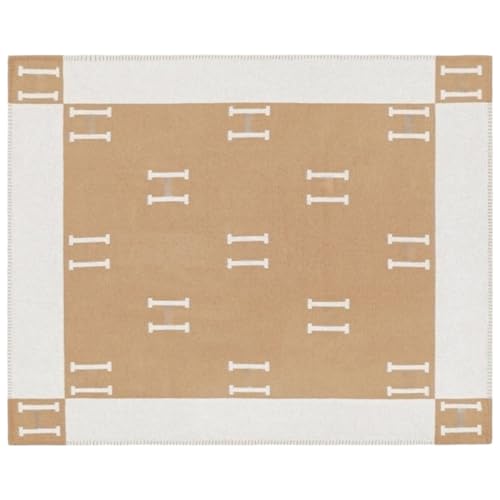 Fcteap h Blanket Soft Throw Blanket Faux Fleece Cashmere Plaid Warm Shawl Thick Knitted Plush Cozy Comfy for Women Throw Blanket for Sofa Couch Bed Queen King Size 55x66 in (Khaki-2)