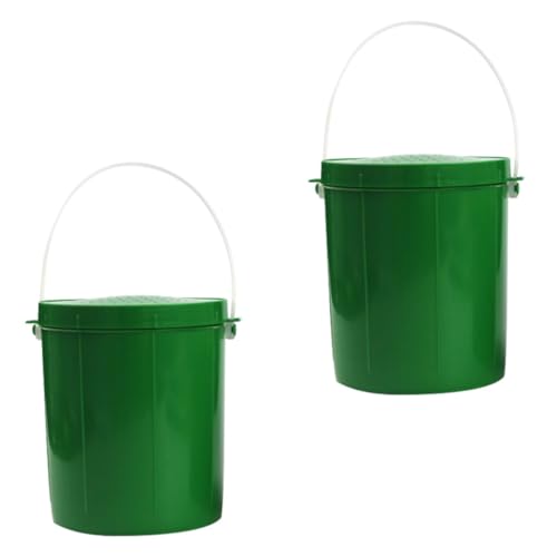 HORIALENCE 2pcs Fishing Bucket with Vents Live Bait Storage Box for Earthworm and Worms, Lightweight Wear-resistant Pvc Bait Holder Bucket with Lid, f