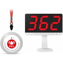 Nurse Call System,1 Display Receiver, 1 Alert Emergency Call Button for Medical Clinic Nurses Station Home Hospital Assisted, Wireless Call Bell System, Emergency Call Buttons for Elderly