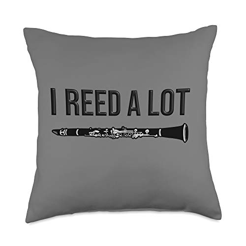 Clarinet - I reed a lot - band gift idea, Funny Clarinet Throw Pillow