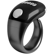 Smart Tasbih Zikr-Ring, Tasbih-Zikr Smart Ring Clock, Smart Ring Counter With Self Locking Mechanism, Informative Display Adjustable Counter Digital Tasbih Finger Counter for MuslimsBlack
