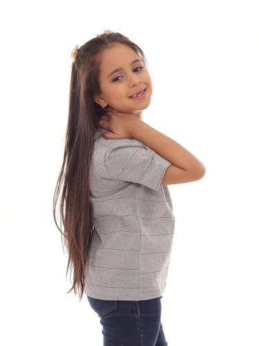 1 Camisa Polo Feminina Antonella- Camisa Polo Feminina Listrada Infantil Cinza Tamanho:P