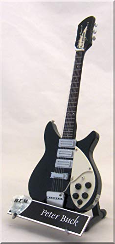 PETER BUCK Guitare Miniature avec médiator REM - Les Beatles, Paul McCartney, John Lennon, RIngo Starr, George Harrison PETER BUCK Guitare Miniature avec médiator REM – Image 3