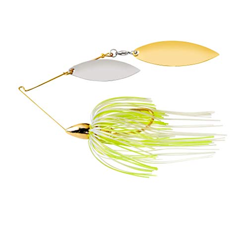 War Eagle Custom Lures WE12GW16 1/2 Double Willow Gold Frame White Chartreuse