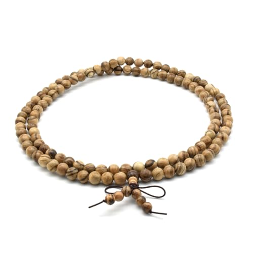 Image of Zen Dear Unisex Natural Vietnam Agarwood Bead Buddhist Prayer Beads Japa Mala Necklace Bracelet Bead (8mm 108 Beads)