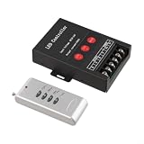 Controller LED con dimmer e telecomando per DC 5V-24V, luminosità e modalità colore regolabili per strisce LED e illuminazione edifici, nero