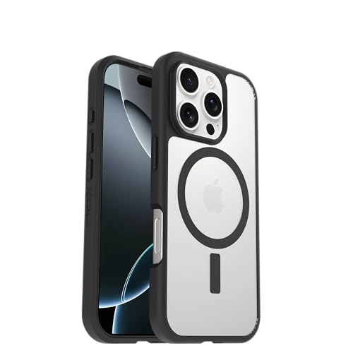 OtterBox React Series MagSafe Etui do iPhone 16 Pro, Odporne na Wstrząsy i Upadki, Przetestowane Zgodnie ze Standardami Wojskowymi, Przezroczyste/Czarne