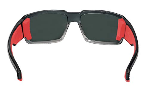 Bomber Floating Safety Glasses For Men, 2-Tone Crystal Smoke Frame, Red Mirror Pc Safety Lens, Non-Slip Foam Lining, Ansi Z87+ Compliant, Safe For Rugged Activity, Wet Conditions. #TOP2