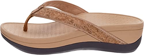Whitin Women's Platform Flip-Flops With Arch Support Thong Slides Orthopedic Summer Size 7 7.5 Rubber Wedge Non Slip Plantar Fasciitis Slippers Cushioned Swimming Sport Gold 37 #TOP24