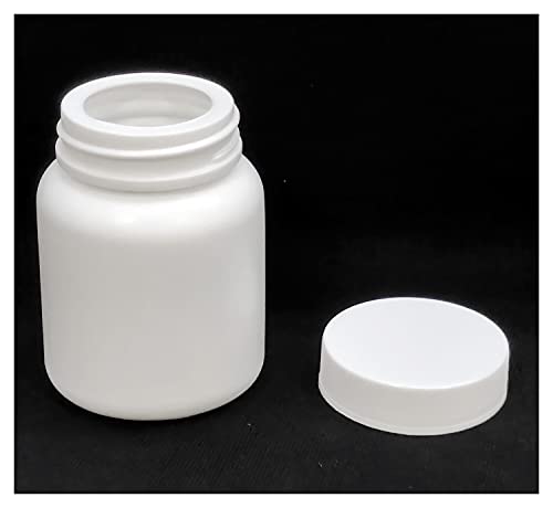 Image of Patco - 60ml White HDPE Empty Bottle For Capsules & Tablets - For Ayurvedic Powder Storage Bottle /Air Tight (Pack of 50)