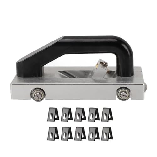 Floor Groover Manual Tool, U-Type Blade Wheeled Groover, High Slotting Accuracy, with 10Pcs Blades and Guide Pulley, Suitable for PVC flooring, Home and Flooring Installation Projects