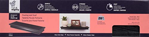 High & Mighty 515611 Decorative 24" Floating Shelf Holds Up To 20Lbs, Easy Tool-Free Dry Wall Installation, Beveled, Retail Packaging, Black #TOP1