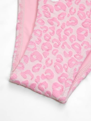 Rosegalette Women's Pink Leopard Print Textured Knot Front Cinched Tie Side Push Up 2026 Bikini Set,Pink,XL — view 6