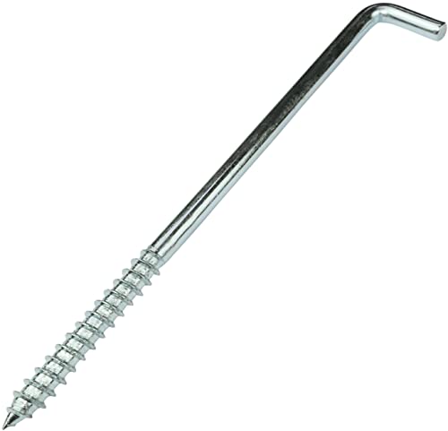 AERZETIX - C58025 - Juego de 10 Escarpias para atornillar en forma de L Ø6x120mm - gancho con tornillo autorroscante - en acero galvanizado - color plata