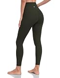 Picture of HeyNuts Yoga Pro 7/8 Leggings, High Waisted Soft Pants Buttery Workout Leggings Athletic Compression Yoga Pants 25'' Dark Olive M(8/10)