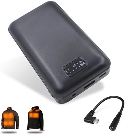 12V Heated Jacket Battery PD QC3.0 Power Bank with Step Up Adapter Charger Cable for Milwaukee, M12, Makita, Metabo, Snapon,Craftsman, AEG Heating Gear (12V Heated Jacket Battery Pack)