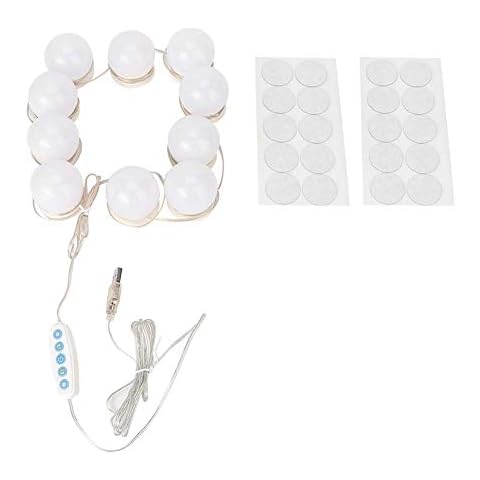 OKJHFD LED Vanity Mirror Lights, 10Pcs USB LED 5 Color Temperature Light Bulb for Makeup Beauty Tabletop Vanity Mirror Hollywood Style Hidden Wiring Mirror Bulb for Makeup Table Dressing Room Cover