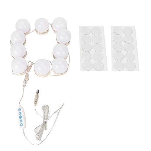 Ainoli 10 Bombillas LED USB de 5 temperaturas de Color para Maquillaje, Belleza, Espejo de tocador de Mesa
