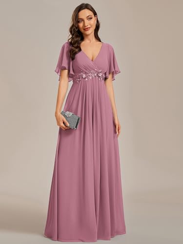 Image of Ever-Pretty Womens V Neck Applique Mother of the Bride Dresses Formal Dress