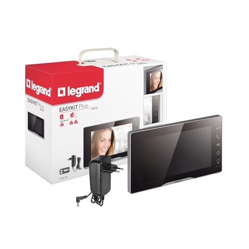 LEGRAND EASYKIT Plus, Monitor Adicional de Videoportero, Pantalla a Color de 7 con Espejo, teclas de sensor, configuración personalizada, Acero inoxidable, 364220